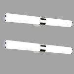 Homefire led 2pcs lampe miroir lumi�re 15w 60cm chrome �tanche ip44 applique murale salle de bain blanc ...