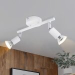 Homefire plafonnier led 2 spots gu10 - spot de plafond lampe de plafond moderne intrieur blanc pour ...