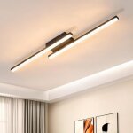 Homefire plafonnier led - moderne 12w noir lampe de couloir 2 longue 3000k blanc chaud lampe de salon ...