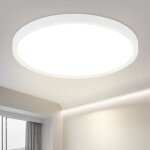 Homefire plafonnier led plat - blanc 30cm moderne blanc neutre 4000k lampe de chambre rond 24w plafonnier ...