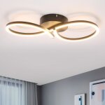 Homefire plafonnier led salon 24w moderne cr�atif noir lampe cuisine 3000k blanc chaud