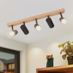 Homefire spot de plafond 5 flammes bois noir gu10 plafonnier pour chambre couloir