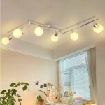 Homefire spot de plafond blanc e14 plafonnier 6 ampoules int�rieur abat - jour en verre spot orientable ...