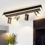 Homefire spot de plafond led 4 flammes gu10 orientable lampe de cuisine spot argent� 18w blanc chaud ...