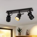 Homefire spot de plafond noir plafonnier vintage gu10 lampe de cuisine pour orientable 3 flammes vintage ...