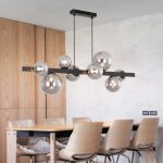 Homefire suspension 8 ampoules g9 - moderne gris fumée boule de verre lampe de cuisine pour salon salle ... Homefire suspension 8 ampoules g9 - moderne gris fumée boule de verre lampe de cuisine pour salon salle ...