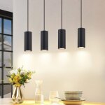 Homefire suspension m�tal noir diam�tre 60 cm gu10 4 flammes salon industriel salle � manger lampe moderne ...