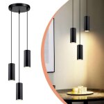 Homefire suspension m�tal noir diam. 20 cm gu10 3 flammes table � manger salon salle � manger moderne ...