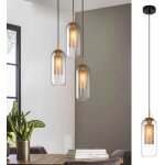 Homefire suspension en verre - e27 vintage noir lampe  suspension rglable en hauteur design pour salon ...
