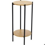 Homestyling table pliante 31x31x61 cm design bois / m�tal ko - nb1510520