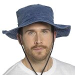 Hommes bleu chapeaux soleil safari chapeau protection uv respirant avec sangle menton rglable
