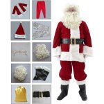 Homme costume de père noël 10pcs noël en velours de luxe pour adultes xxxl Homme costume de père noël 10pcs noël en velours de luxe pour adultes xxxl