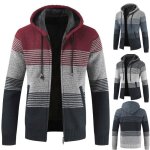 Homme pull tricot veste  capuche patchwork chandail sweater polaires doubl chaud casual blouson cardigan ...