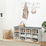 Hoobro banc à chaussures banc de rangement avec 12 compartiments Étagère à chaussures porte - manteau ... Hoobro banc à chaussures banc de rangement avec 12 compartiments Étagère à chaussures porte - manteau ...