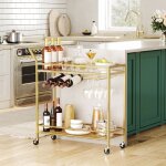 Hoobro chariot de service desserte pour boissons meuble de cuisine avec porte - bouteilles porte - verres ...