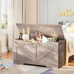 Hoobro coffre de rangement banc de rangement charni�res de s�curit� large dessus armoire � jouets banc ...