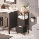 Hoobro meuble de salle de bain meuble de rangement commode avec compartiment ouvert placard d?angle 2 ...