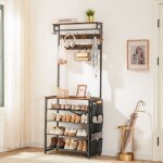 Hoobro porte - manteau vestiaire 3 - en - 1 meuble entre avec tagre  chaussures tagre rglable ...
