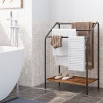Hoobro porte - serviettes barre de schage porte - serviettes sur pied avec 3 barres pour salle de bain ...