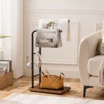 Hoobro porte - serviettes sur pied porte serviettes  2 barres porte - serviettes de bain support salle ...