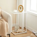 Hoobro table dappoint en forme de c table dappoint en verre trempé avec cadre en métal pour petit espace ... Hoobro table dappoint en forme de c table dappoint en verre trempé avec cadre en métal pour petit espace ...