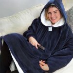 Hoodie couverture mtowsuc femmes hommes 120 cm manches longues en peluche lazy tv pull en plein air robe ...