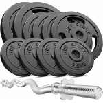 Hop - sport set dhaltres en fonte 57 kg barre sz - curl disques de poids jeu dhaltres complet pour ...