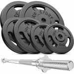 Hop - sport set dhalt�res en fonte 69 kg barre longue et disques de poids ajustables jeu dhalt�res pour ...