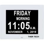 Horloge calendrier avec date jour heure grande police alarme auto dimming pour les personnes ges / ...