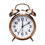 Horloge de chevet antique avec deux cloches sans tic - tac r�veil analogique � quartz vintage � piles ...