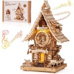 Horloge � coucou en bois robotime lc901 - puzzle 3d fonctionnel et d�coratif