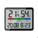 Horloge Électronique lcd fine murale et magnétique réveil numérique de température et dhumidité date ... Horloge Électronique lcd fine murale et magnétique réveil numérique de température et dhumidité date ...