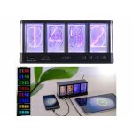 Horloge led rvb - infactory - tubulaire - 7 couleurs - ports usb - a et usb - c - luminosit� r�glable ...