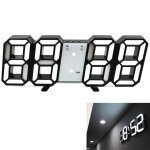 Horloge murale num�rique - ynkkvre - 3d � led - affichage 24 / 12 heures - noir - design moderne