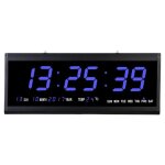 Horloge murale  affichage digitale avec led bleu / vert numrique date heure