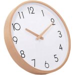 Horloge murale en bois 12 pouces - design moderne et silencieux - pendule murale  quartz pour salon ...