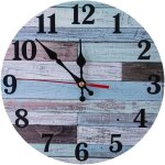 Horloge murale en bois silencieuse sans tic - tac piles horloges murales ctires rustiques rondes vintage ...