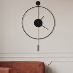 Horloge murale classique  pendule de grande tailledcorative ronde minimaliste moderne silencieuse en ...