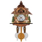 Horloge murale � coucou en bois - design traditionnel r�tro nordique inspir� des mystiques for�ts allemandes ...
