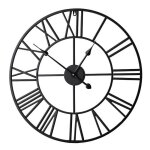 Horloge murale - resteq - 80 cm - mtal noir mat - mcanisme quartz silencieux - design moderne