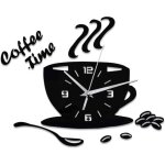 Horloge murale - jormftte - tasse caf - acrylique - noir - design moderne