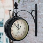 Horloge murale double face horloge de jardin rtro europenne avec double surface en verre horloge de dcoration ...