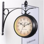 Horloge murale double face - keeper - style rtro europen - fer - qui14390