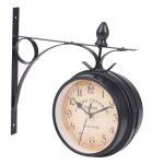 Horloge murale double face de style européen horloges classiques créatives monochrome Horloge murale double face de style européen horloges classiques créatives monochrome