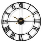 Horloge murale gante pour intrieur et extrieur chiffres romains 40 cm noire
