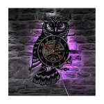 Horloge murale hibou - disque vinyle - led lumineuse - 12 pouces