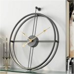 Horloge murale industrielle moderne alberto noir 52 cm - cadran mtal - mouvement silencieux - dcoration ...