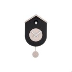 Horloge murale - karlsson - grato cuckoo - coucou - noir / warm grey - sons naturels