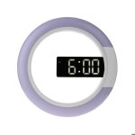 Horloge murale led 3d grande taille rveil numrique miroir rond veilleuse moderne pour dcorations de ...