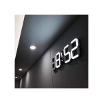 Horloge murale led 3d - jormftte - moderne - affichage 12 / 24h - noir - design contemporain
